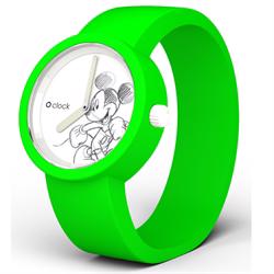 Image of O'Clock Neon grøn med Mickey Mouse ur